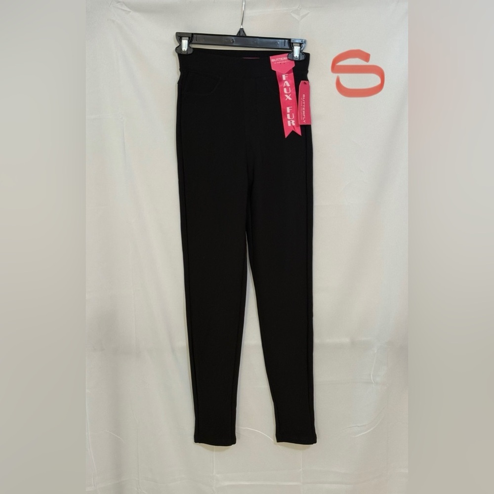 Butterfly Dsigns Black Leggings